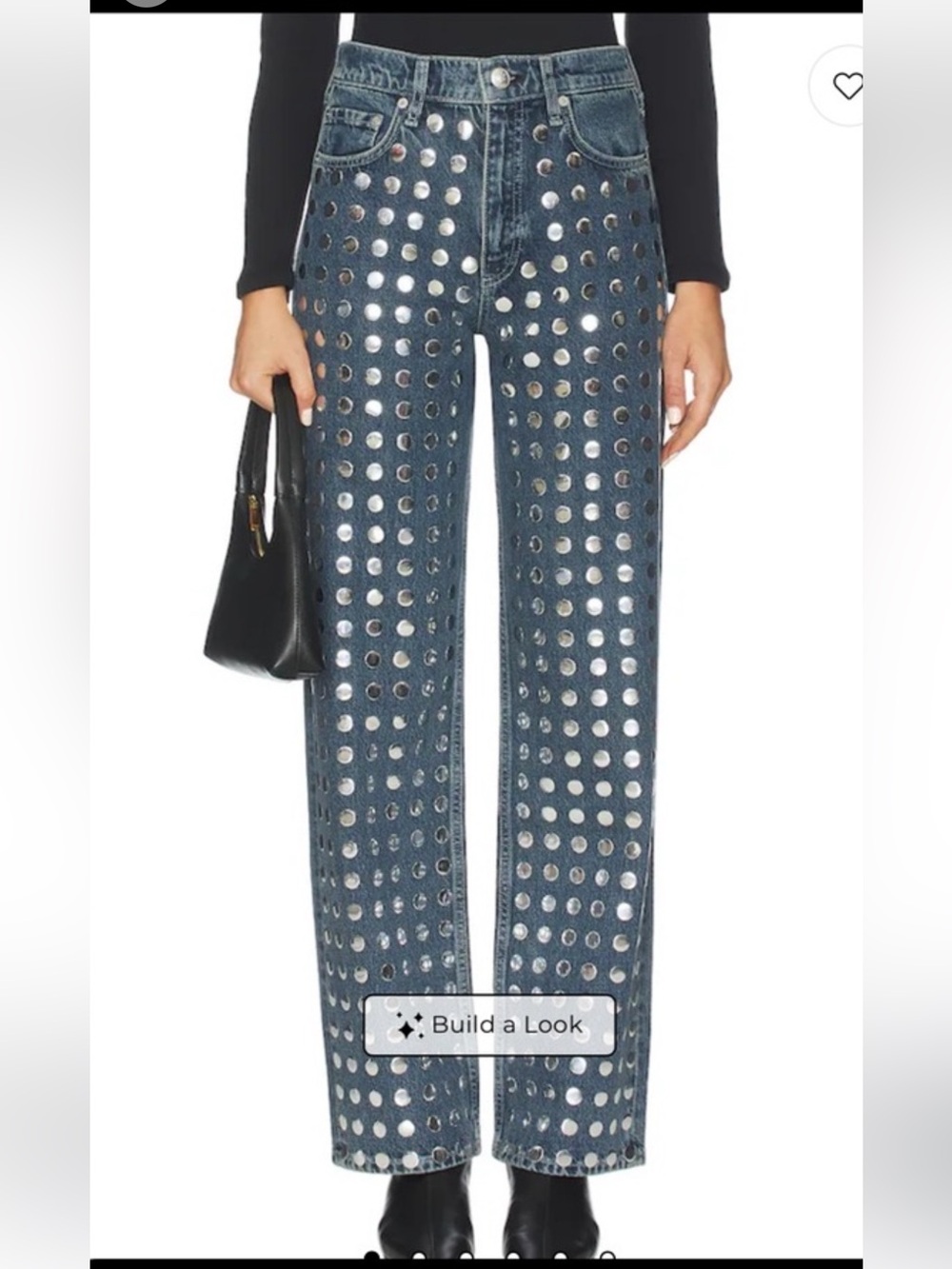 Rag & Bone Shea High Rise Relaxed Straight Jean in Kingston Stud